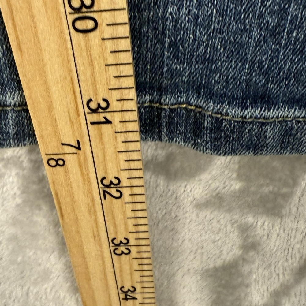 GJ Guess Womens Denim Flare Jeans Embellished Floral Embroidery Size 29 - Picture 4 of 8